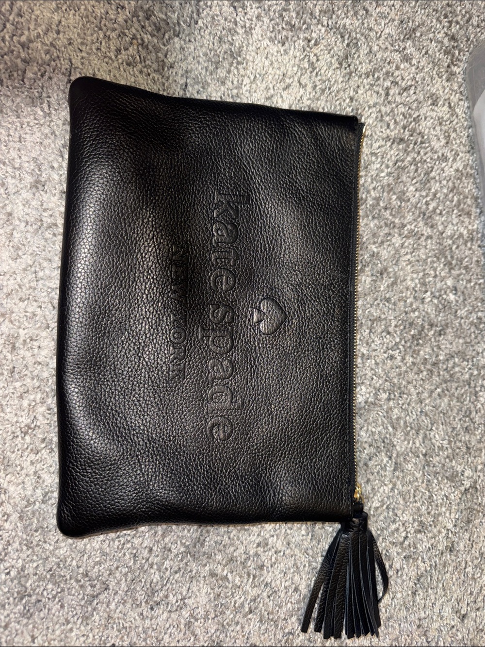 kate spade Black Leather Zip Pouch